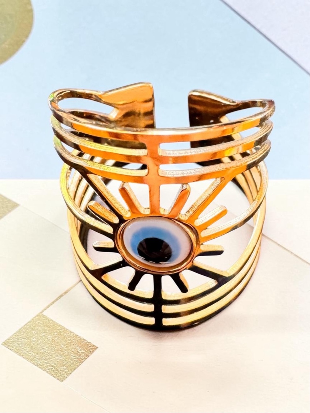 Evil Eye Openwork Statement Ring - Picture 2 of 8